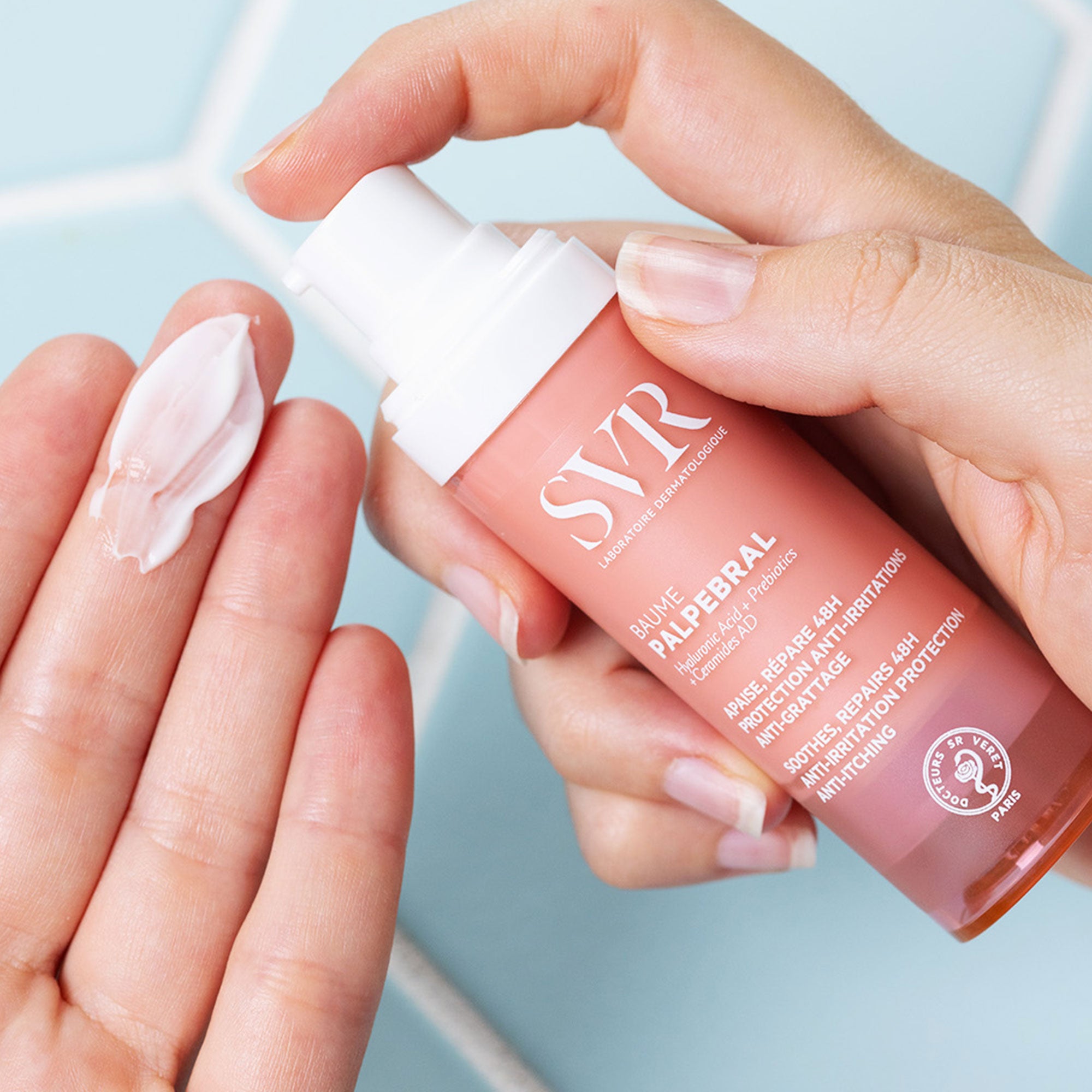 Palpebral Baume - Calmante, reparadora, crema anti-picores para rostro y contorno de ojos. – Laboratoires SVR Espana