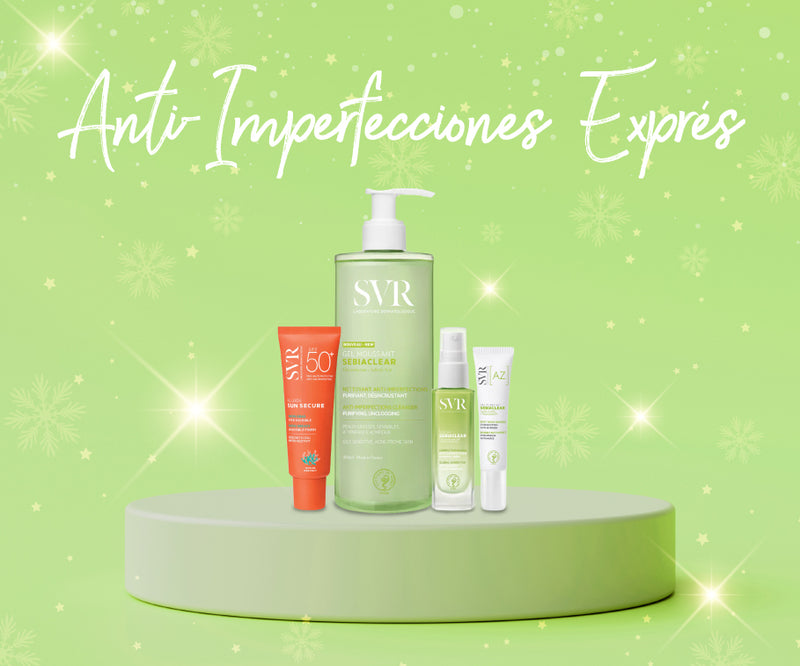 Pack regalo de skincare con productos SVR para pieles mixtas o con brotes
